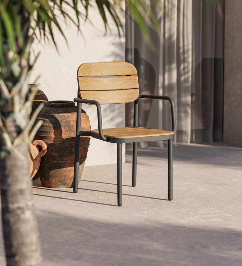 Tilia Aura Alüminyum Kollu Dış Mekan, Balkon Sandalyesi-zoom-