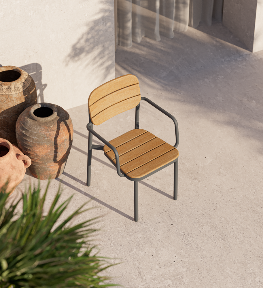 Tilia Aura Alüminyum Kollu Dış Mekan, Balkon Sandalyesi-3