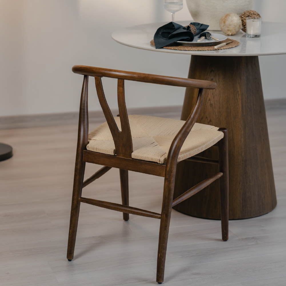 Kastra Wishbone İp Hasırlı Ahşap Sandalye