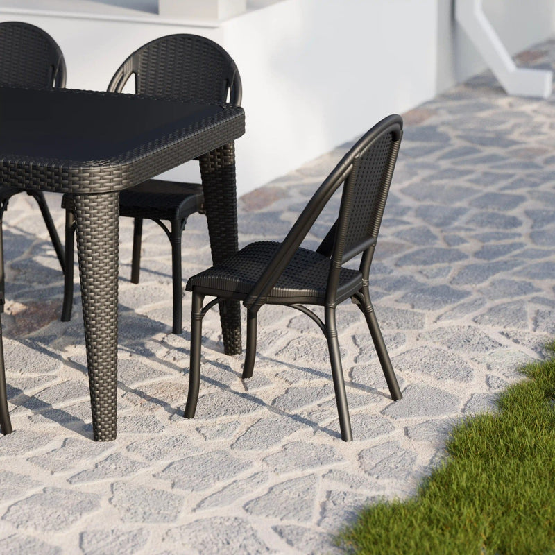 Tilia Flash-R Rattan Polipropilen Bahçe, Balkon, Dış Mekan, Kafe, Restoran Sandalyesi-zoom-