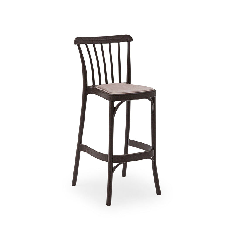 Tilia Gozo Pad Minderli Polipropilen Bar Sandalyesi 75 cm, Bahçe, Balkon, Dış Mekan, Kafe, Düğün, Organizasyon İçin-zoom-