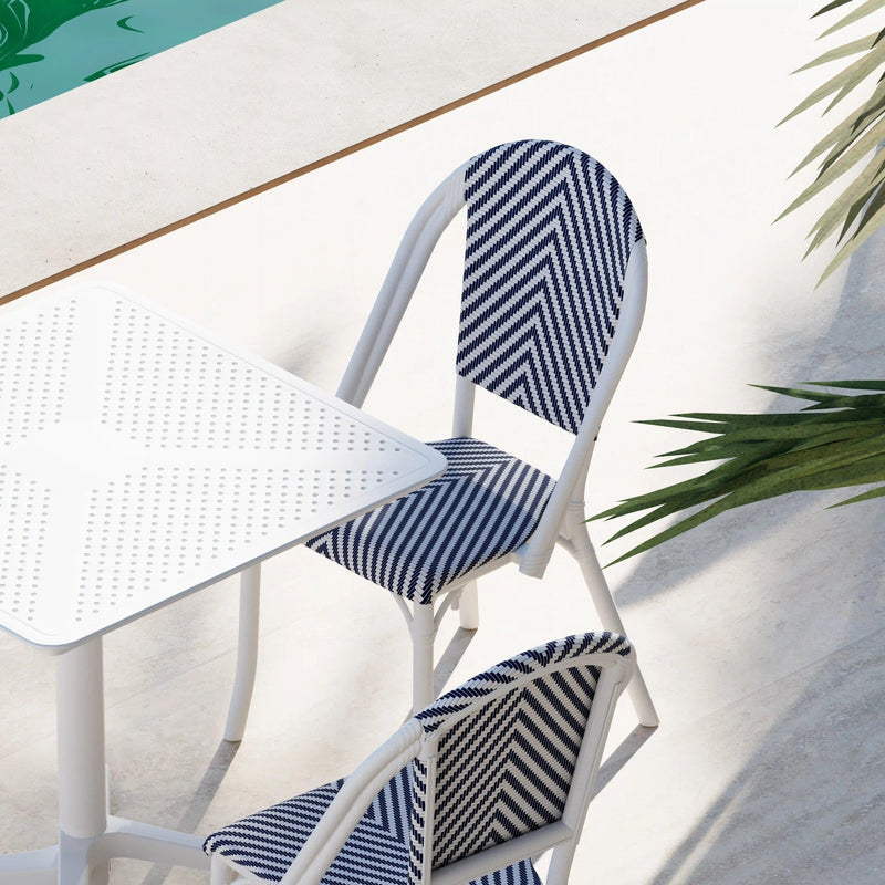 Tilia Moon Sabit Polipropilen Masa 80x80 cm, Bahçe, Balkon, Dış Mekan, Kafe, Restoran İçin-zoom-