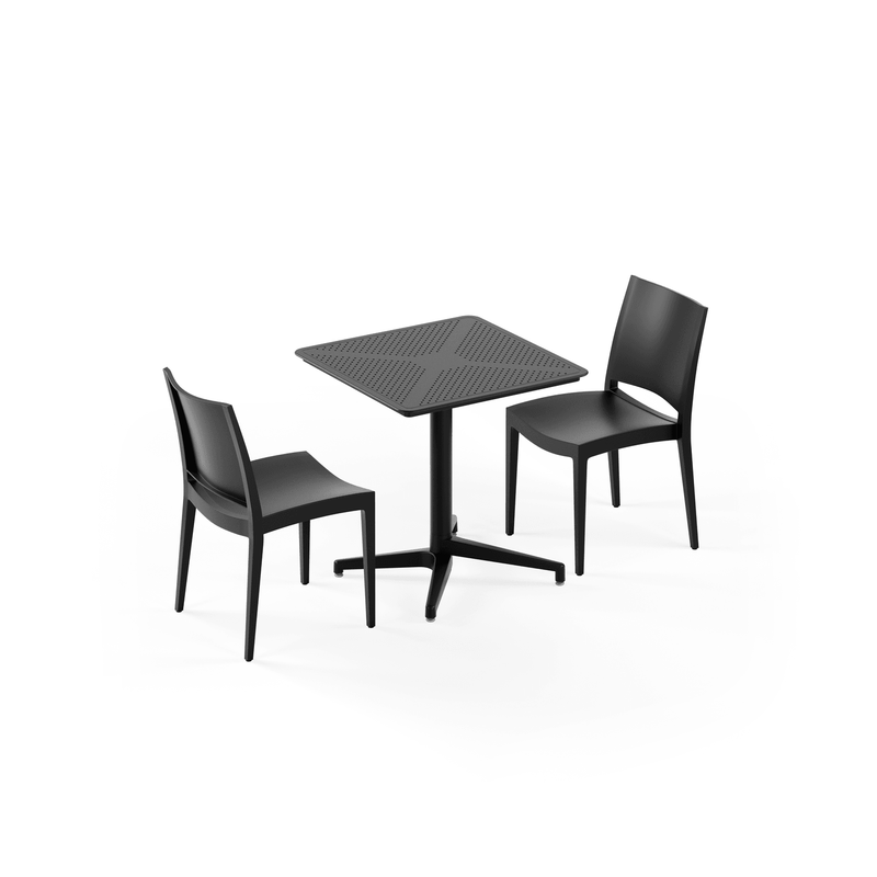 Tilia 2 Kişilik Bahçe, Balkon, Dış Mekan Masa Takımı (Moon Sabit Masa 70x70 cm + Specto Sandalye)-zoom-