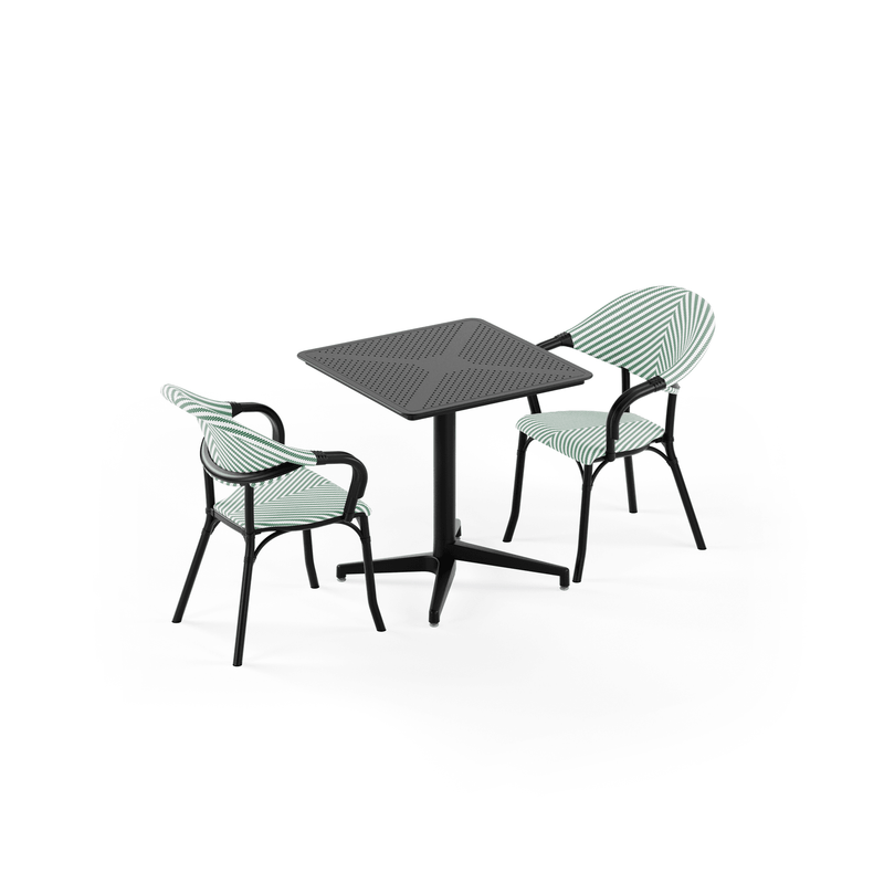 Tilia 2 Kişilik Bahçe, Balkon, Dış Mekan Masa Takımı (Moon Sabit Masa 70X70 cm + Flash-N Sandalye)-zoom-