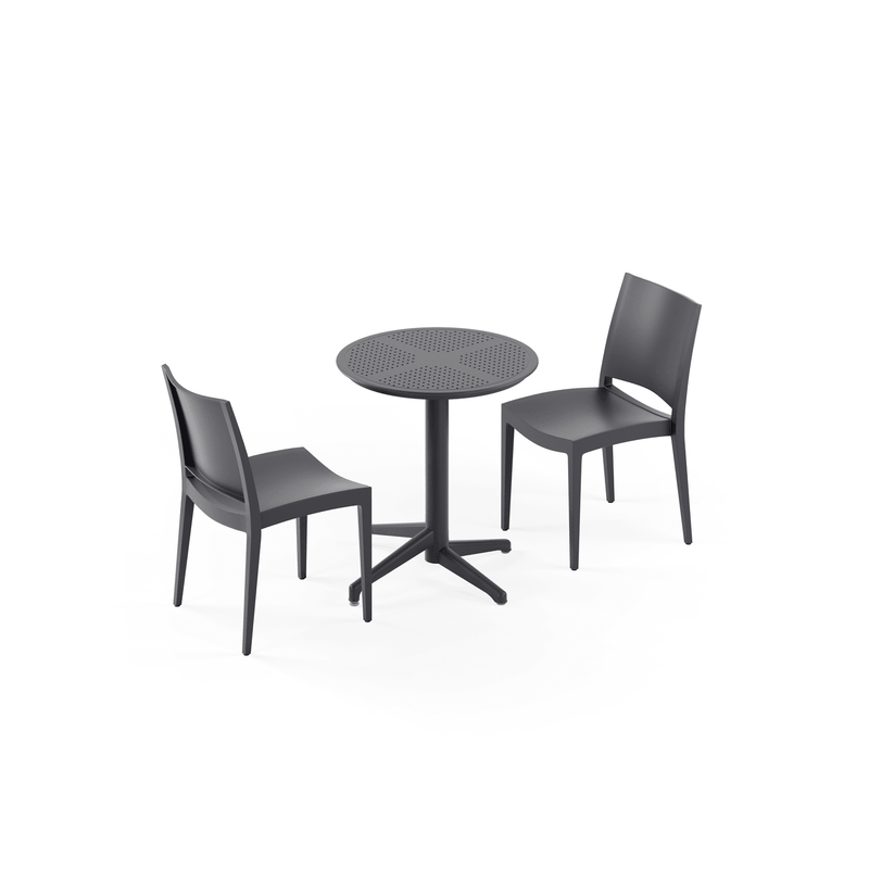 Tilia 2 Kişilik Bahçe, Balkon, Dış Mekan Masa Takımı (Moon Sabit Masa Ø60 cm & Specto Sandalye)-zoom-