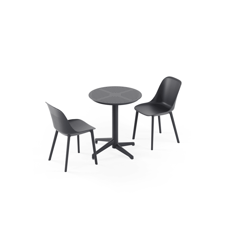 Tilia 2 Kişilik Bahçe, Balkon, Dış Mekan Masa Takımı (Moon Ø60 Sabit Masa + Shell-P Sandalye)-zoom-
