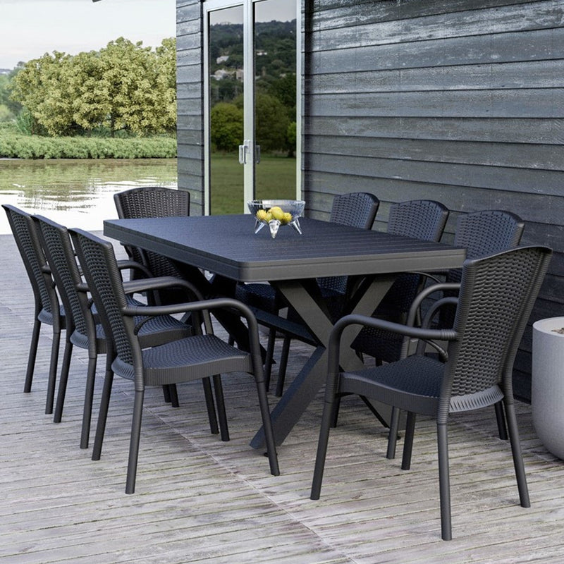 Tilia Maroon Polipropilen Masa 100x180 cm, Bahçe, Balkon, Dış Mekan, Kafe, Restoran İçin-zoom-