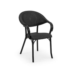 Flash-R rattan kollu sandalye siyah