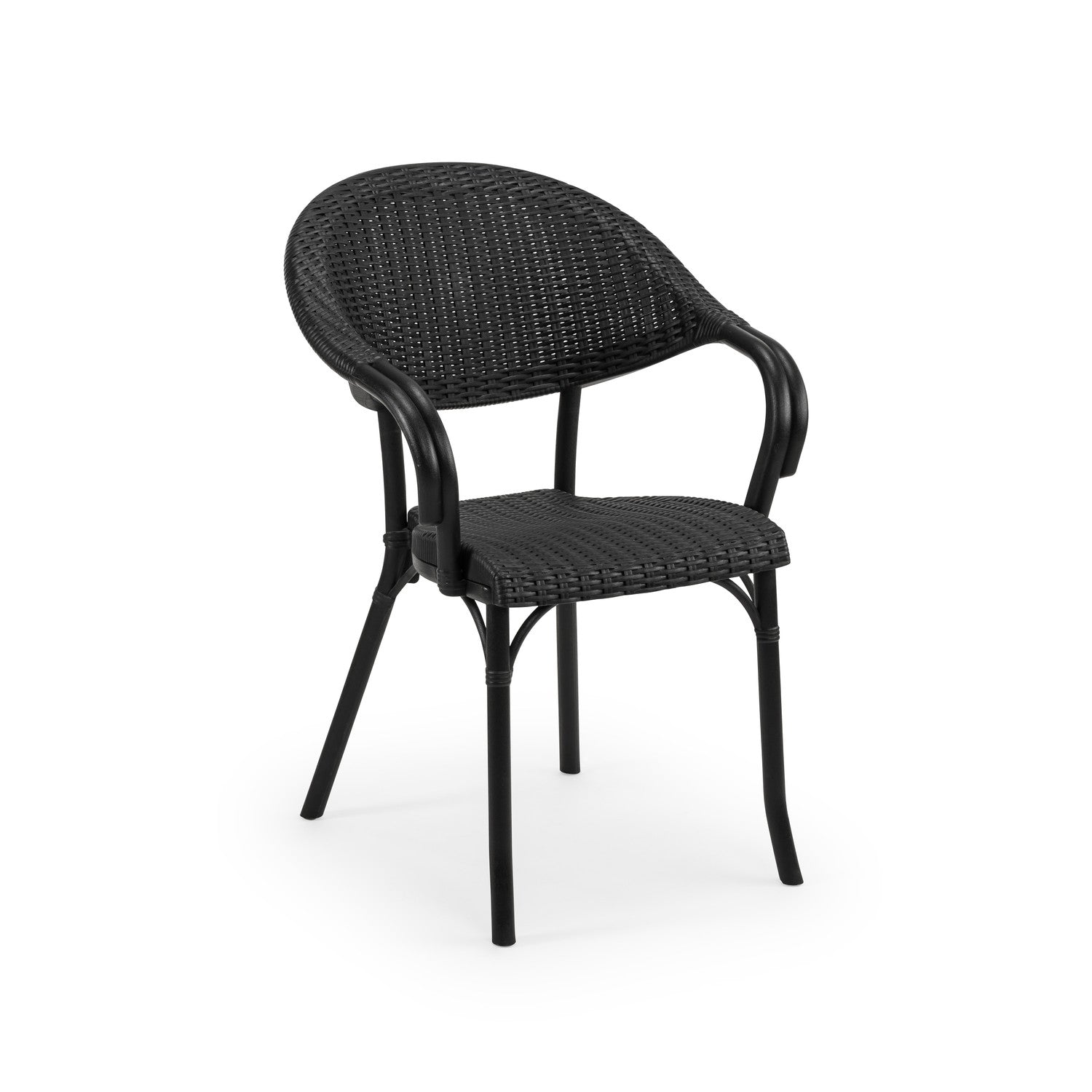 Flash-R rattan kollu sandalye siyah