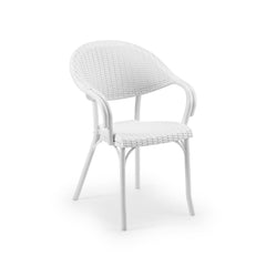 Flash-R rattan kollu sandalye beyaz
