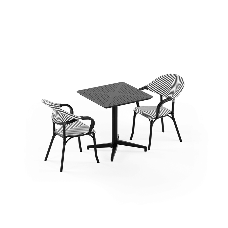 Tilia 2 Kişilik Bahçe, Balkon, Dış Mekan Masa Takımı (Moon Sabit Masa 70X70 cm + Flash-N Sandalye)-zoom-