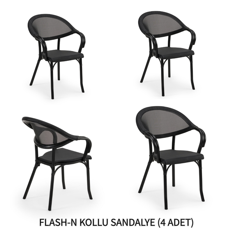 Tilia Flash-N 4 Adet Polipropilen Kollu Sandalye Siyah File-zoom-