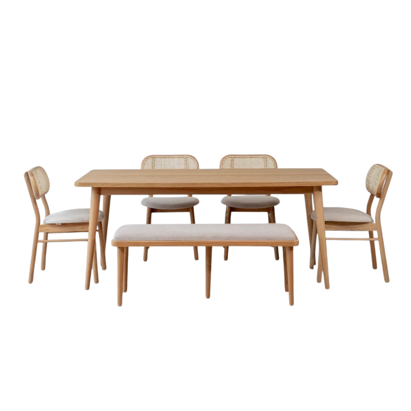 Kastra 4 Kişilik Masa Takımı (Latina Masa + 4 Atra Sandalye + 1 Chic Bench)