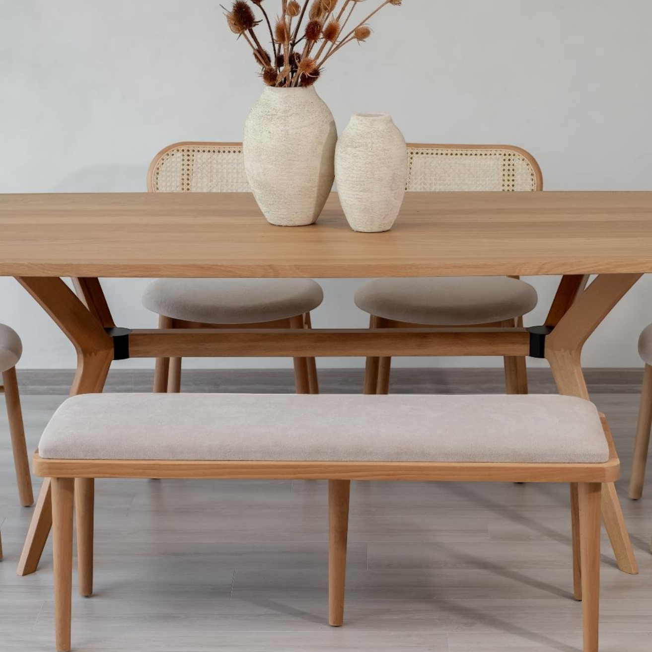 Kastra 6 Kişilik Masa Takımı (Nova Masa + 4 Atra Sandalye + 1 Chic Bench)-4