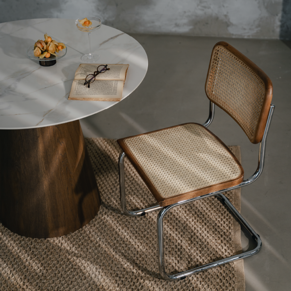 Kastra Cesca Krom Ayaklı Hazeranlı Sandalye