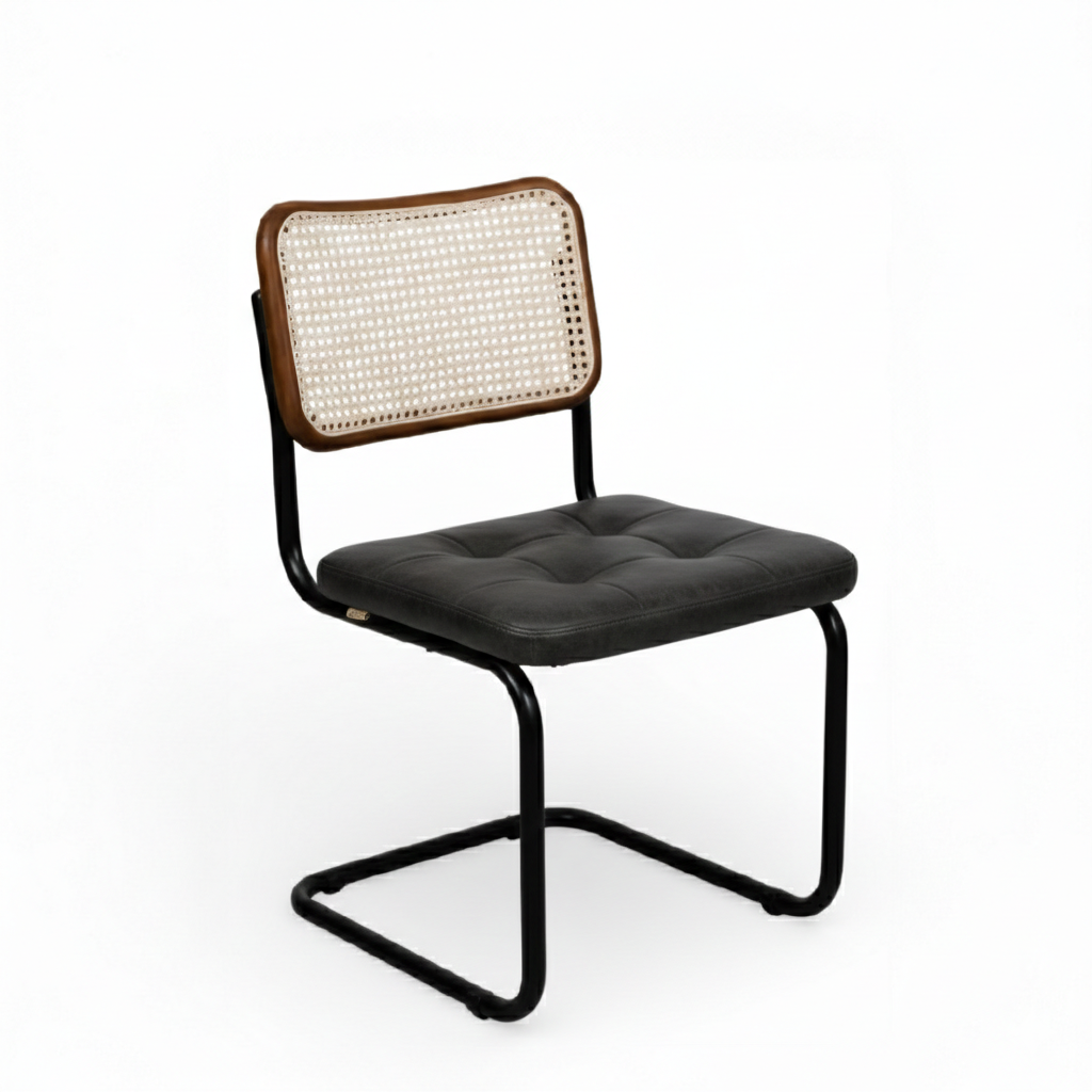 Kastra Cesca Siyah Ayaklı Çektirmeli Minderli Sandalye-24