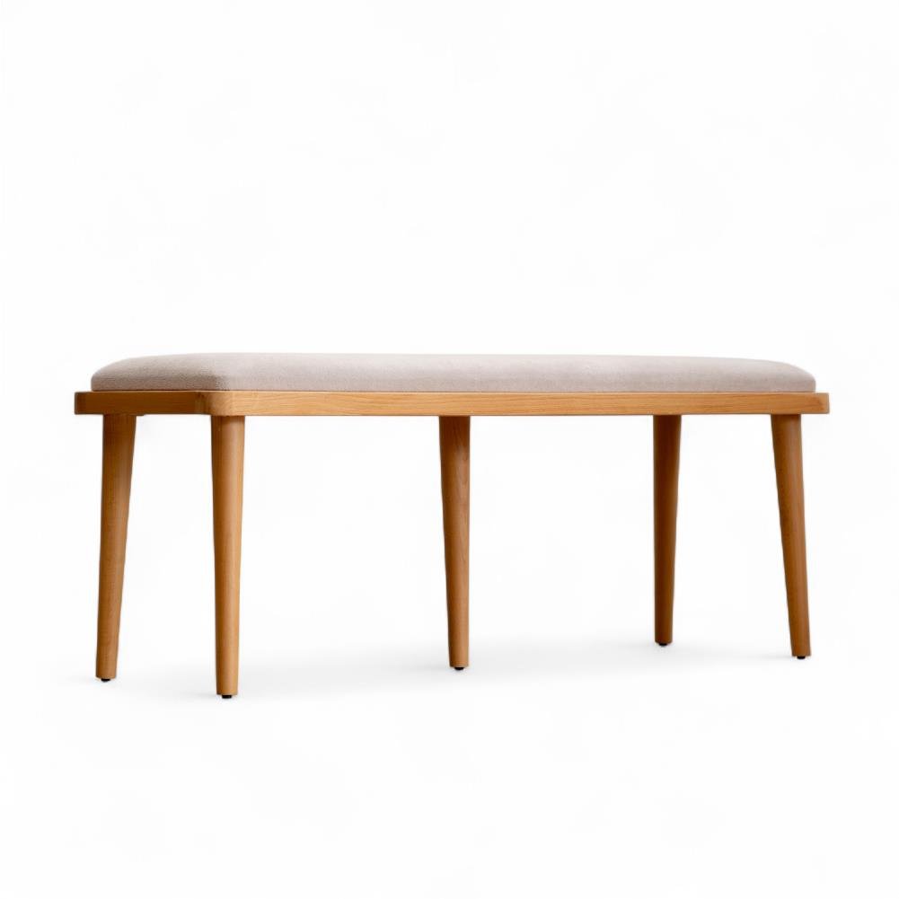 Kastra Chic Döşeme Kumaşlı Ahşap Bench-1