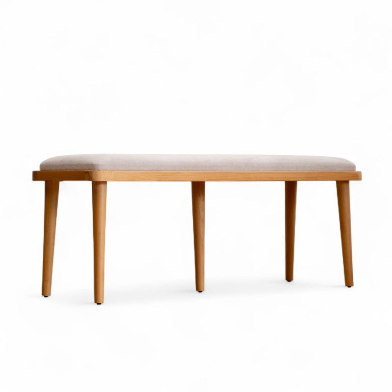 Kastra Chic Döşeme Kumaşlı Ahşap Bench-zoom-