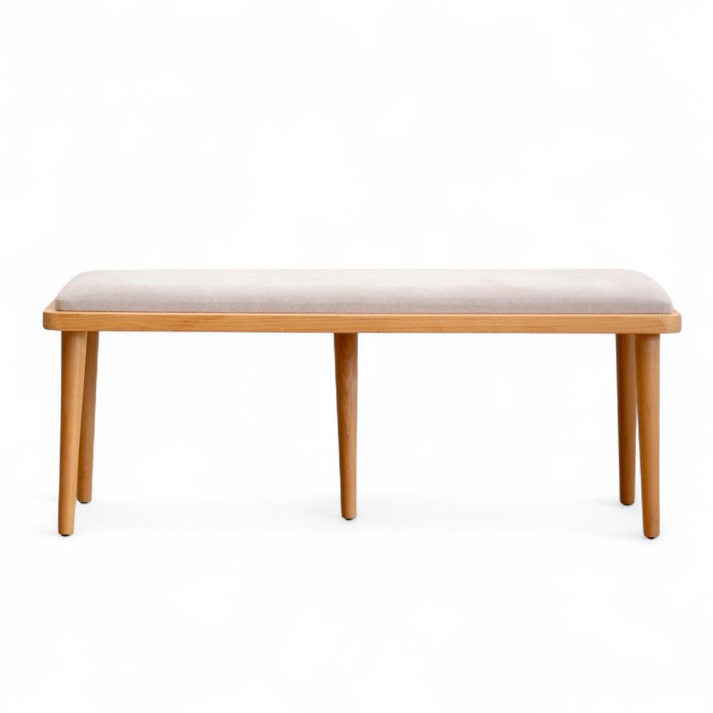 Kastra Chic Döşeme Kumaşlı Ahşap Bench-2