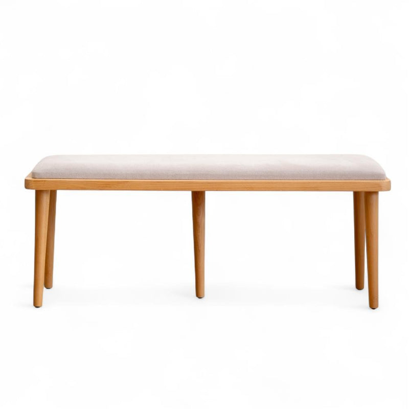 Kastra Chic Döşeme Kumaşlı Ahşap Bench-zoom-