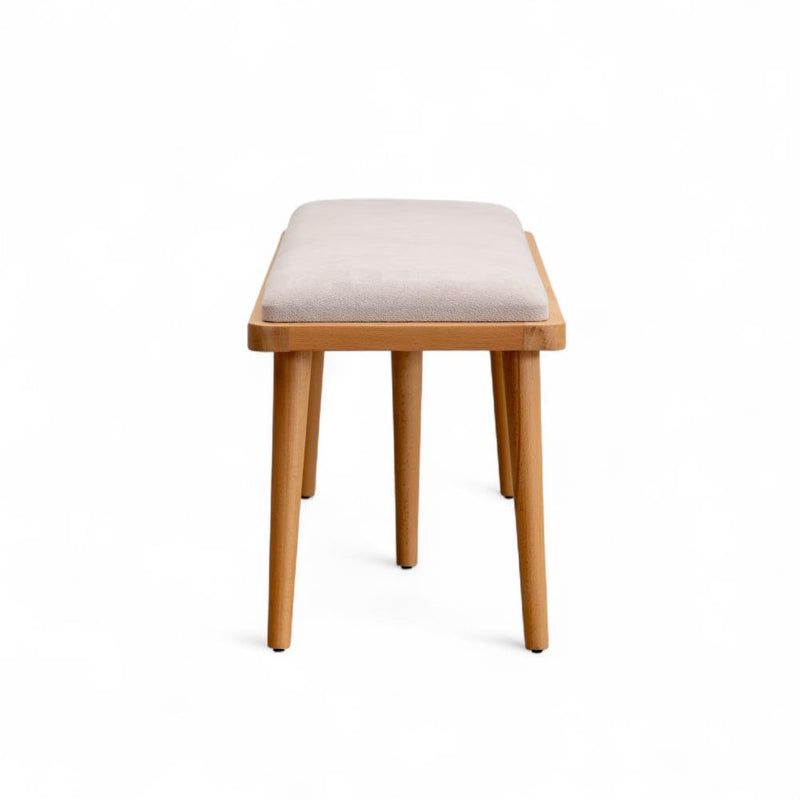 Kastra Chic Döşeme Kumaşlı Ahşap Bench-zoom-