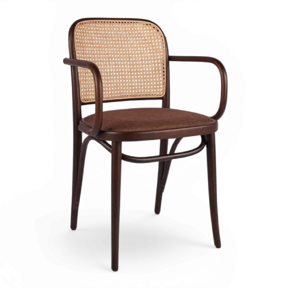 Kastra Harry Sırt Hazeranlı Kollu Thonet Ahşap Sandalye