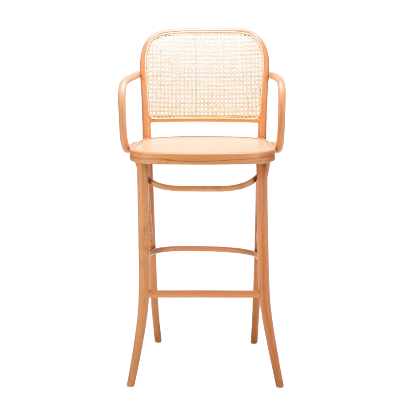 Kastra Harry Sırt Hazeranlı Kollu Thonet Ahşap Bar Sandalyesi-14