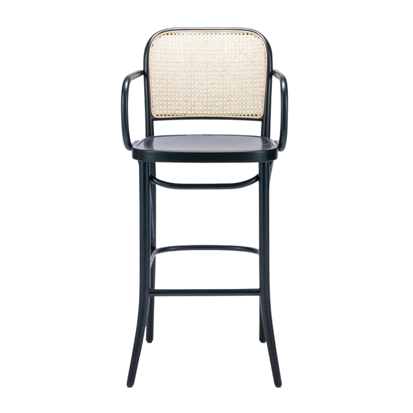 Kastra Harry Sırt Hazeranlı Kollu Thonet Ahşap Bar Sandalyesi-5