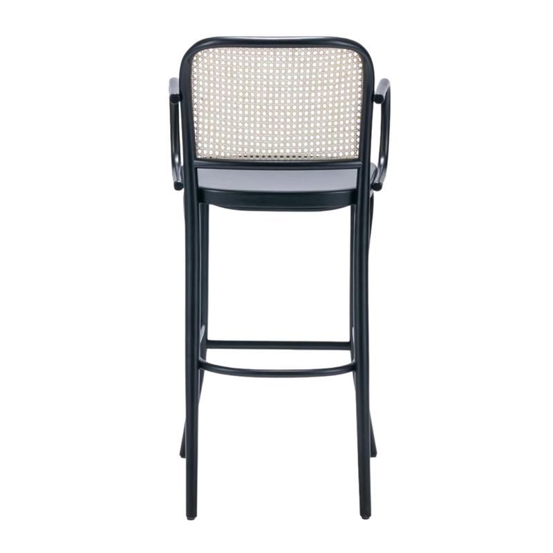 Kastra Harry Sırt Hazeranlı Kollu Thonet Ahşap Bar Sandalyesi-zoom-