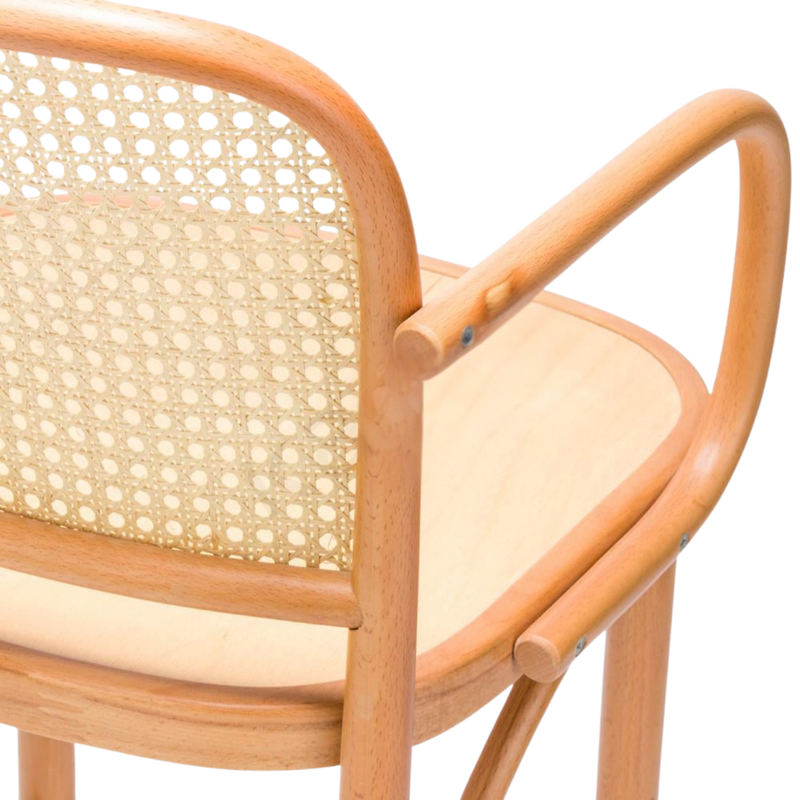 Kastra Harry Sırt Hazeranlı Kollu Thonet Ahşap Sandalye-zoom-