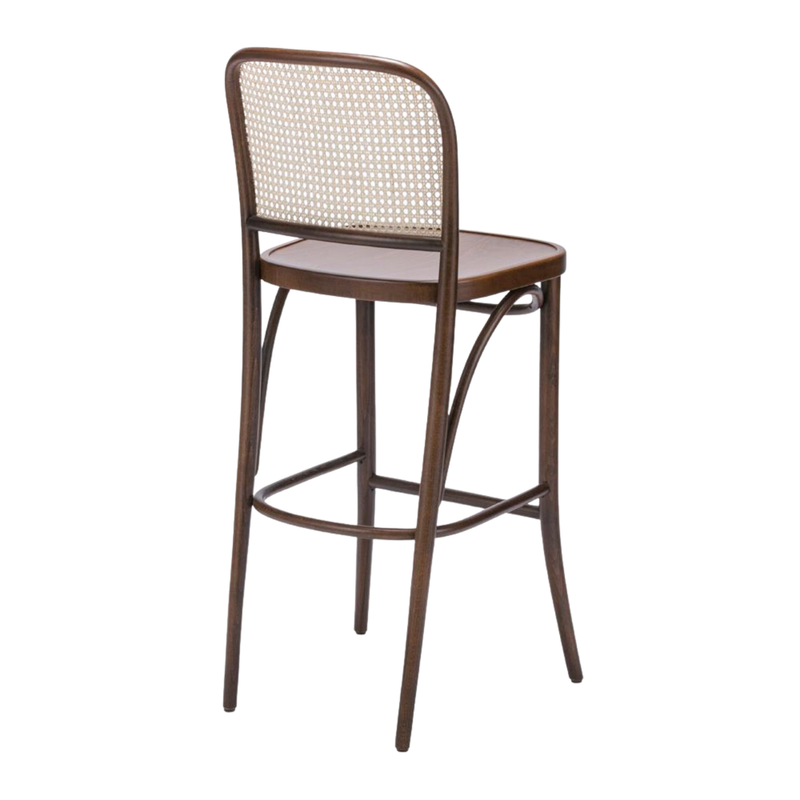 Kastra Harry Sırt Hazeranlı Thonet Ahşap Bar Sandalyesi-zoom-