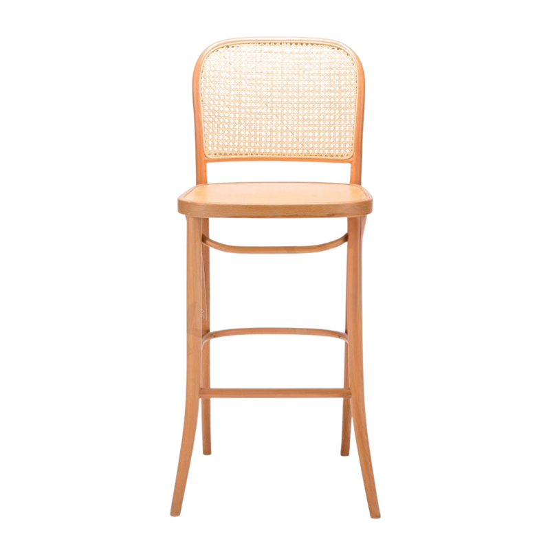 Kastra Harry Sırt Hazeranlı Thonet Ahşap Bar Sandalyesi-zoom-