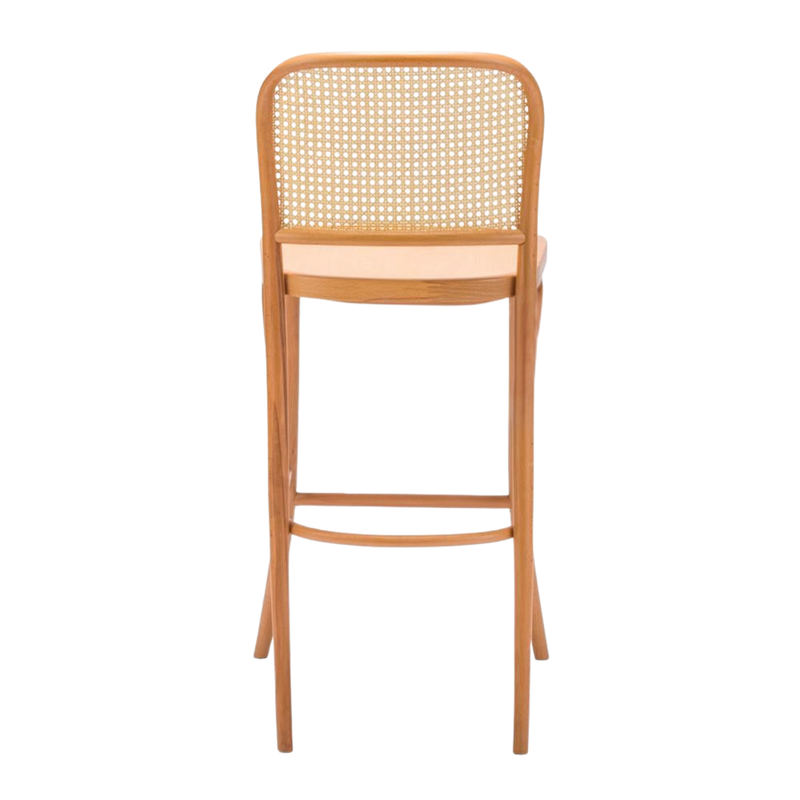 Kastra Harry Sırt Hazeranlı Thonet Ahşap Bar Sandalyesi-zoom-