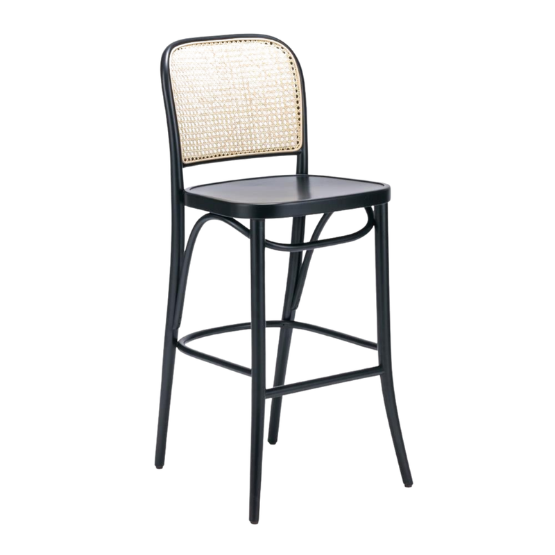 Kastra Harry Sırt Hazeranlı Thonet Ahşap Bar Sandalyesi-zoom-