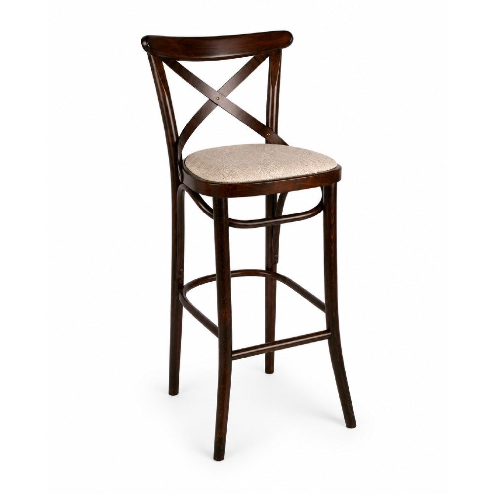 Kastra Herra Minderli Ahşap Thonet Bar Sandalyesi-zoom-1