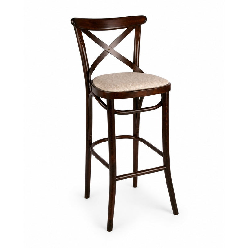 Kastra Herra Minderli Ahşap Thonet Bar Sandalyesi-zoom-
