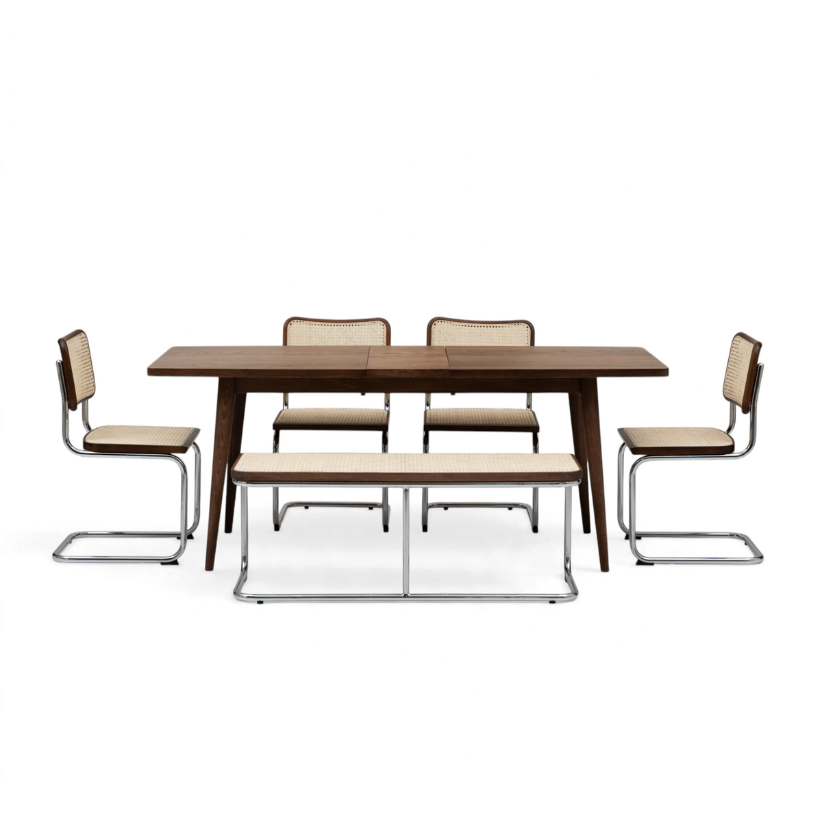 Kastra 6 Kişilik Masa Takımı (Latina Açılır Doğal Meşe Kaplama Masa + 4 Cesca Sandalye + 1 Cesca Bench)-zoom-5