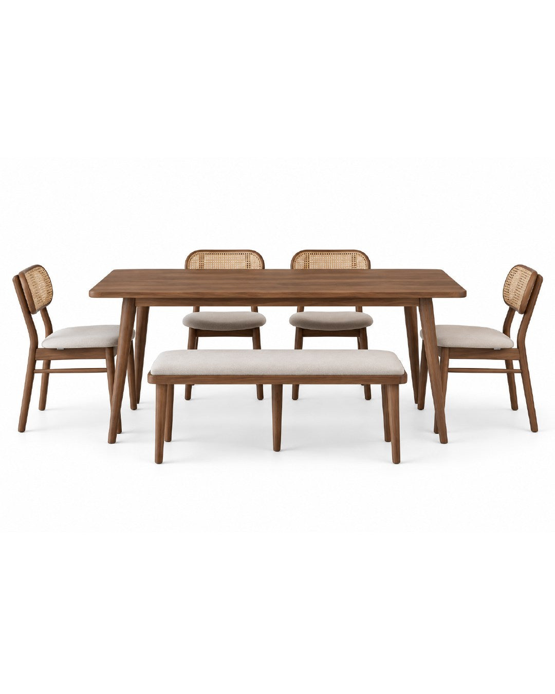 Kastra 6 Kişilik Masa Takımı (Latina Masa + 4 Atra Sandalye + 1 Chic Bench)