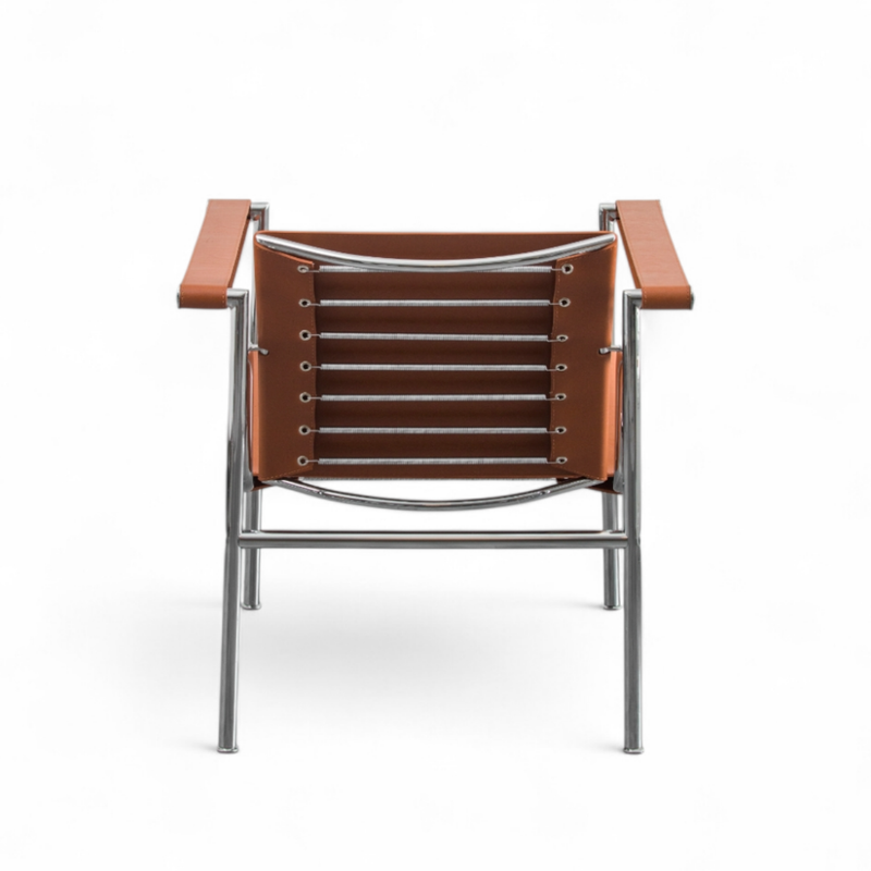Kastra Le Corbusier Deri Döşeme Metal Sandalye-zoom-