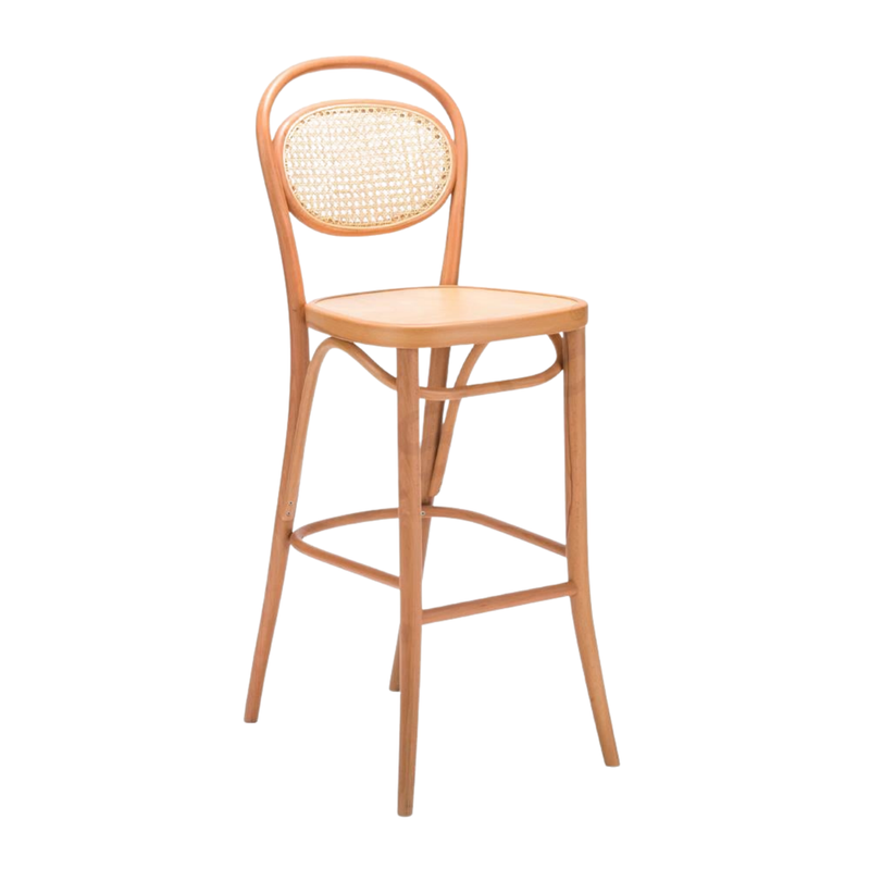 Kastra Linda Sırt Hazeranlı Thonet Ahşap Bar Sandalyesi-zoom-