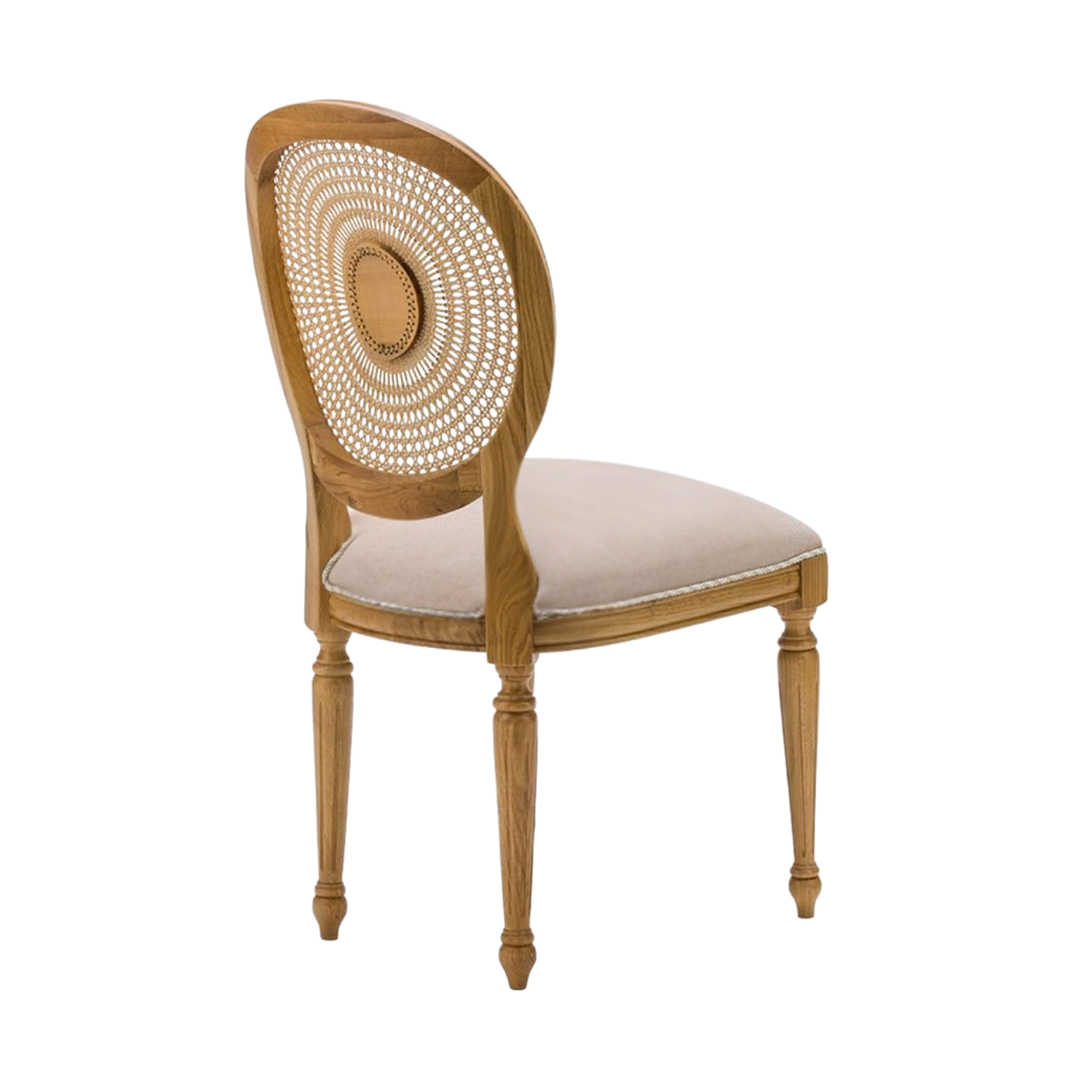 Kastra Madalyon Döşeme Kumaşlı Meşe Ahşap Sandalye