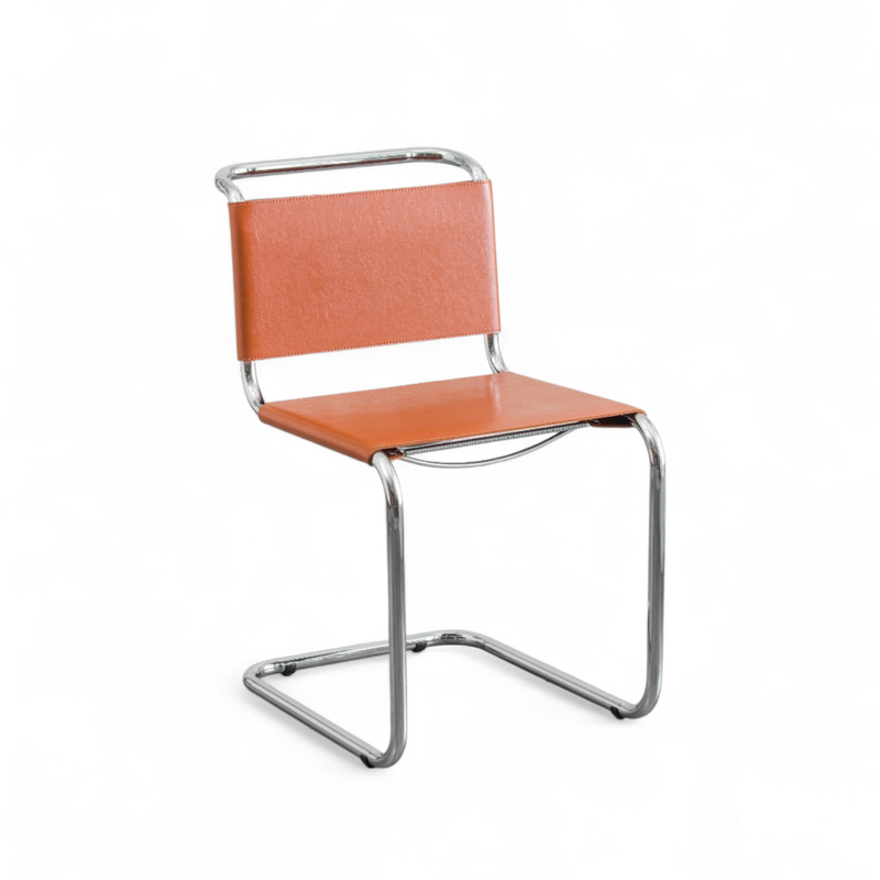 Kastra Marcel Breuer Deri Metal Sandalye-zoom-