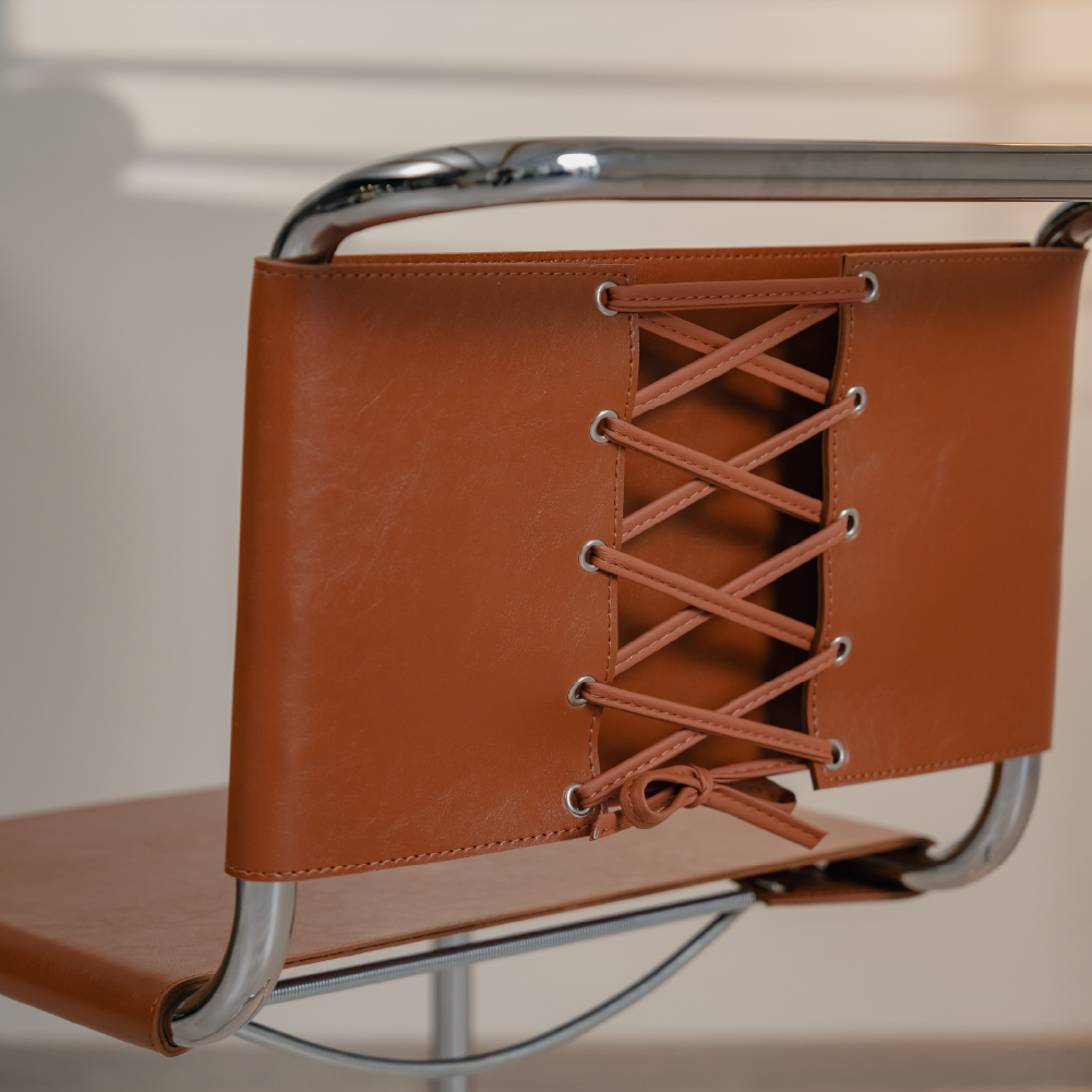 Kastra Marcel Breuer Deri Metal Sandalye-4