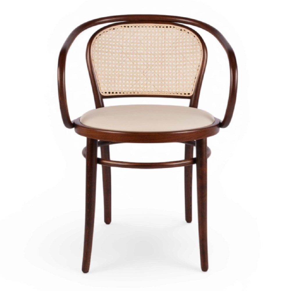 Kastra Oscar Hazeranlı Sırt Minderli Kollu Ahşap Thonet Sandalye