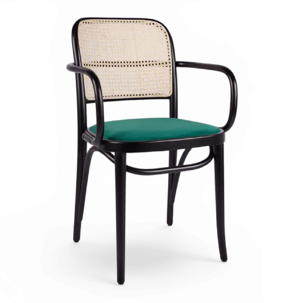 Kastra Plia Hazeranlı Sırt Minderli Oturum Kollu Thonet Sandalye-zoom-1