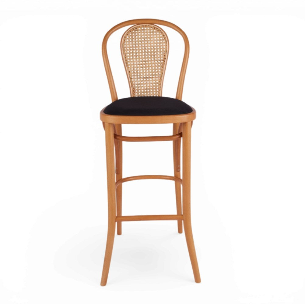Kastra Jessica Sırt Hazeranlı Minderli Thonet Ahşap Bar Sandalyesi-2