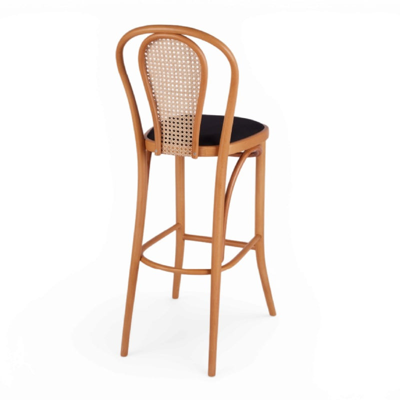 Kastra Jessica Sırt Hazeranlı Minderli Thonet Ahşap Bar Sandalyesi-zoom-