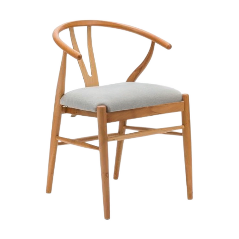 Kastra Wishbone Minderli Ahşap Sandalye-zoom-