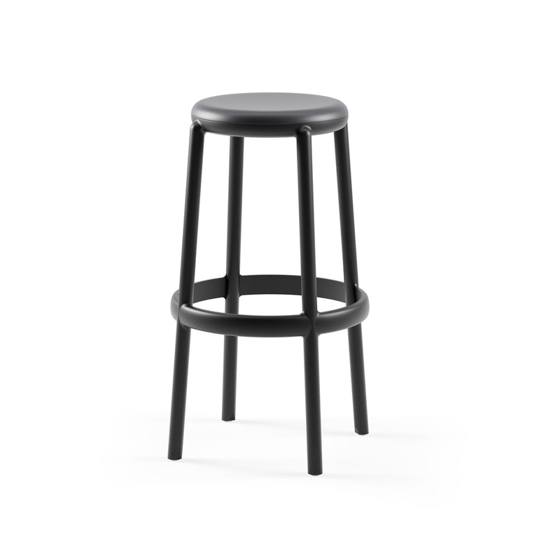 Tilia 2 Kişilik Polipropilen Dış Mekan Bar Masa Takımı Siyah (Moon Katlanır Bar Masası Ø60 cm + Duo Bar Taburesi)-zoom-