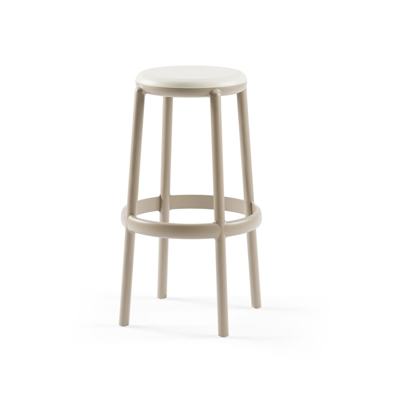Tilia 2 Kişilik Polipropilen Dış Mekan Bar Masa Takımı Bej (Moon Katlanır Bar Masası Ø60 cm + Duo Bar Taburesi)-zoom-